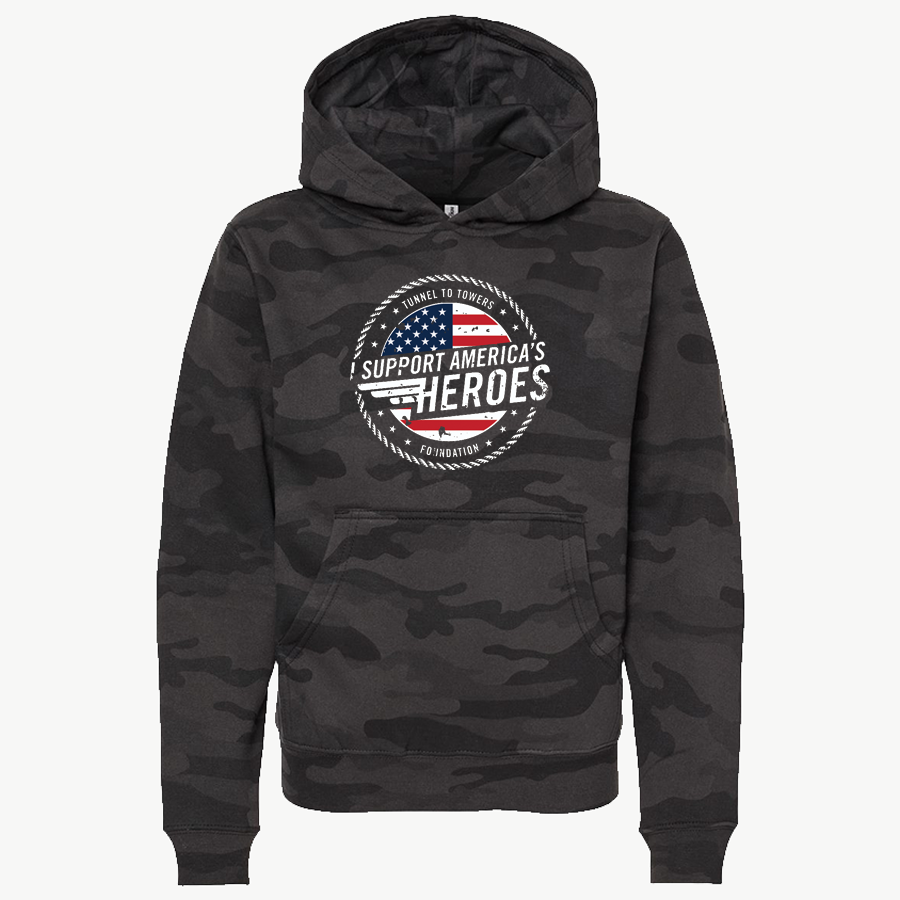 T2T Heroes Hoodie – YOUTH (Black Camo) - CLEARANCE