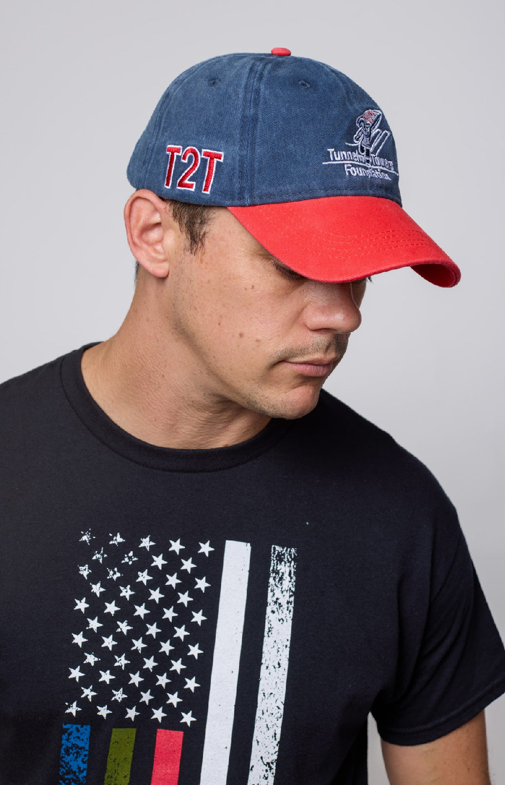 T2T Twill Hat – Pigment Dyed (Red/Blue)