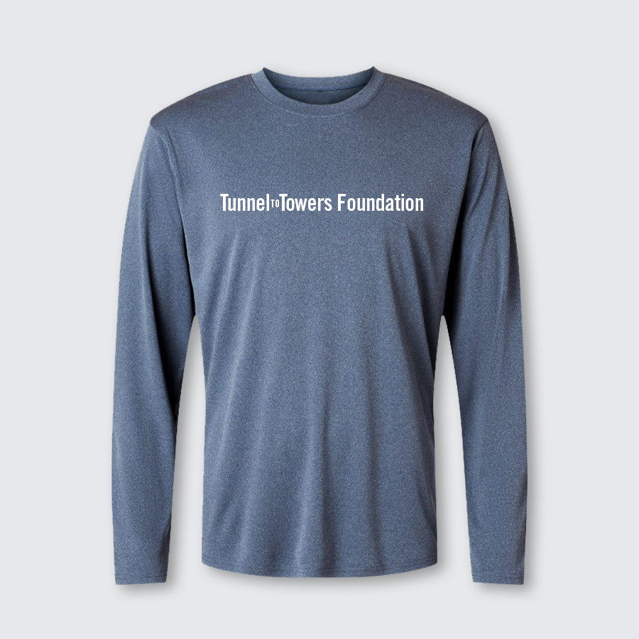 T2T Twin Towers Long Sleeve Performance Tee (Heather Navy)