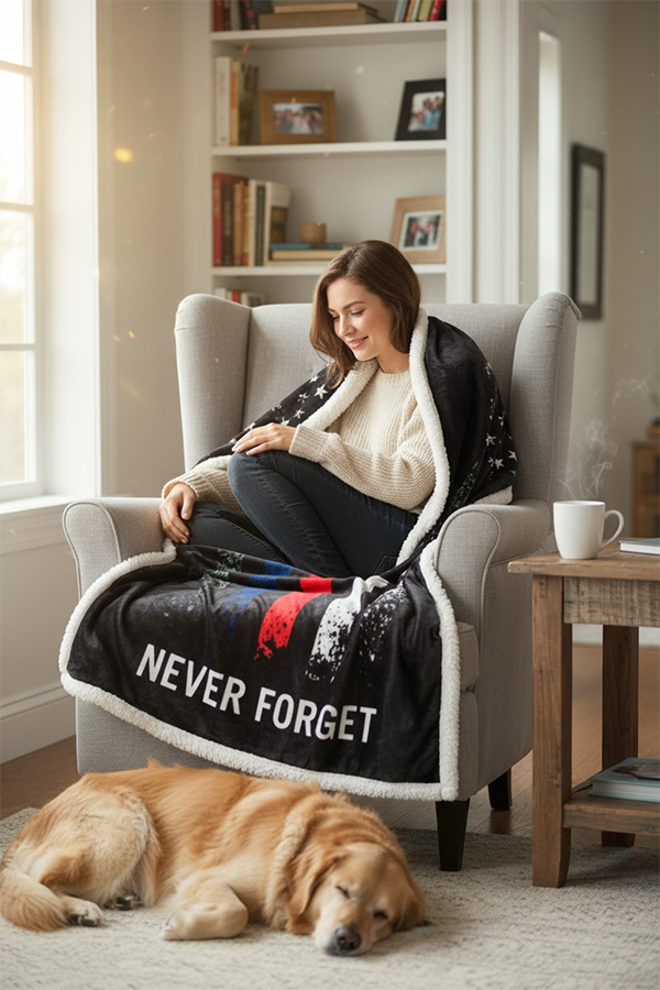 T2T Patriot Flag Sherpa Blanket