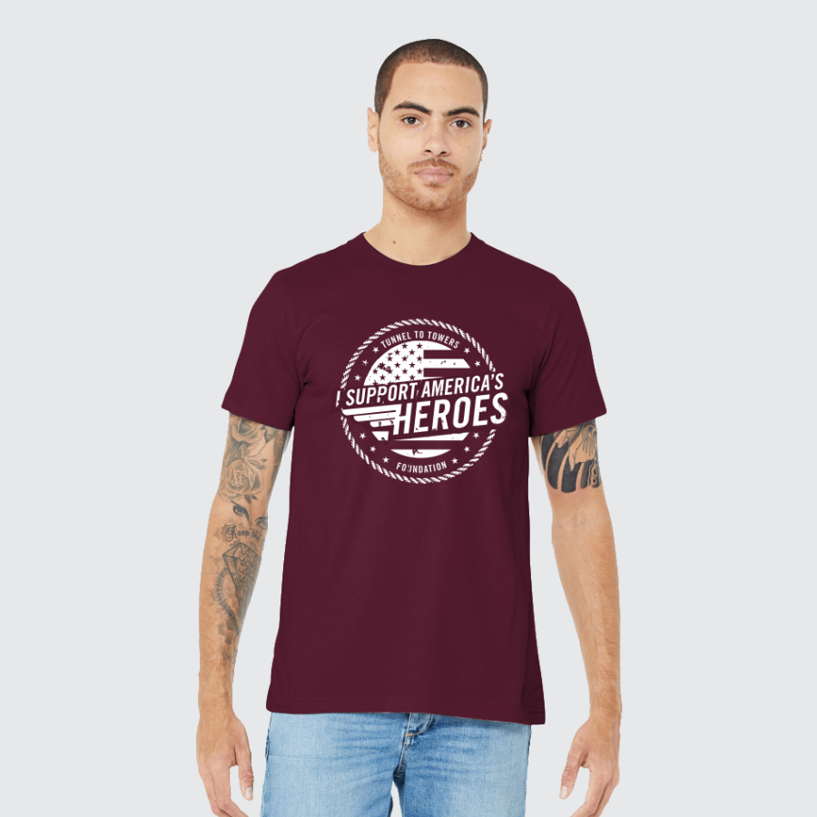 T2T HEROES TEE – UNISEX (Maroon) CLEARANCE